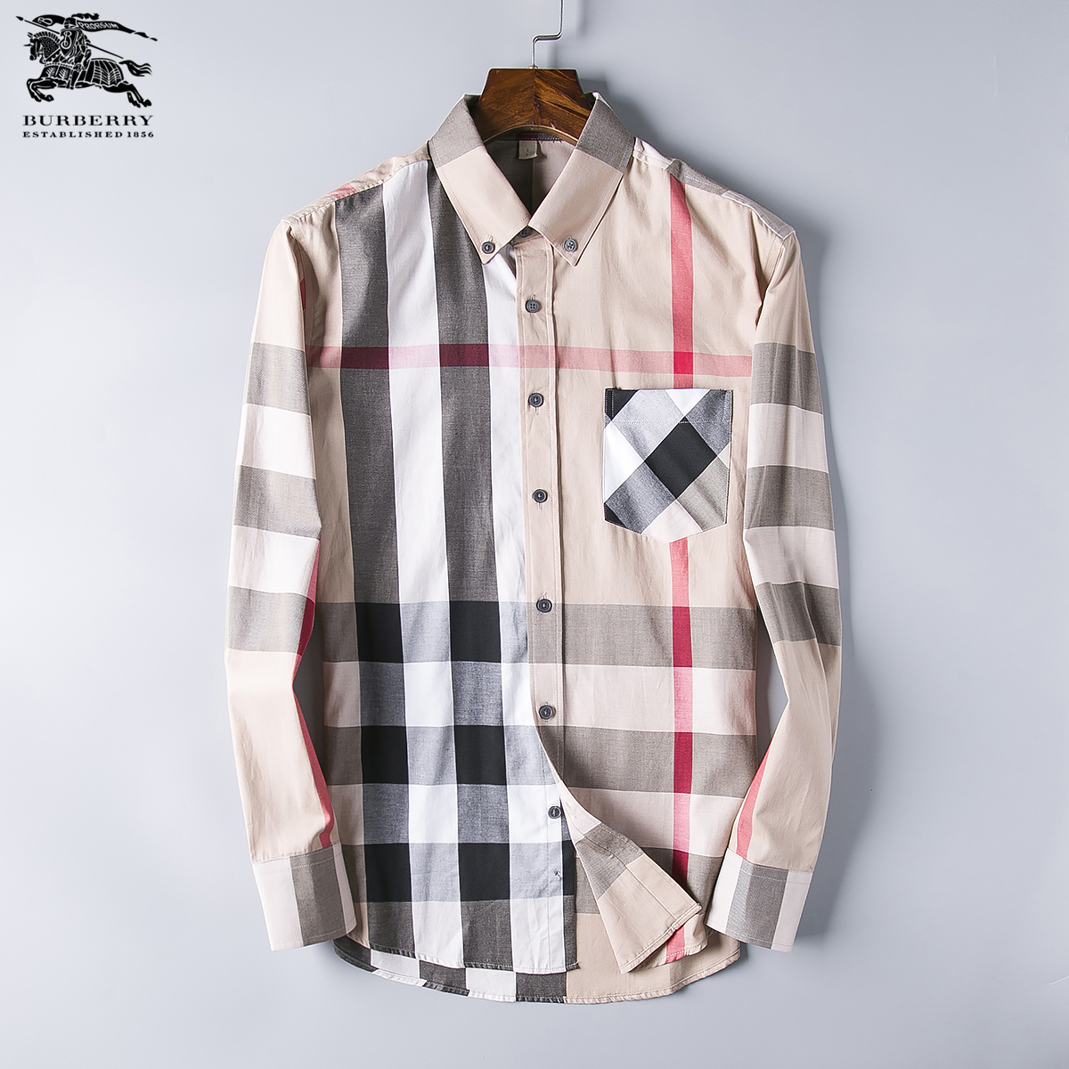Cheap 2018 New Cheap Burberry Long Sleeved Shirts For Men In 195180 28 