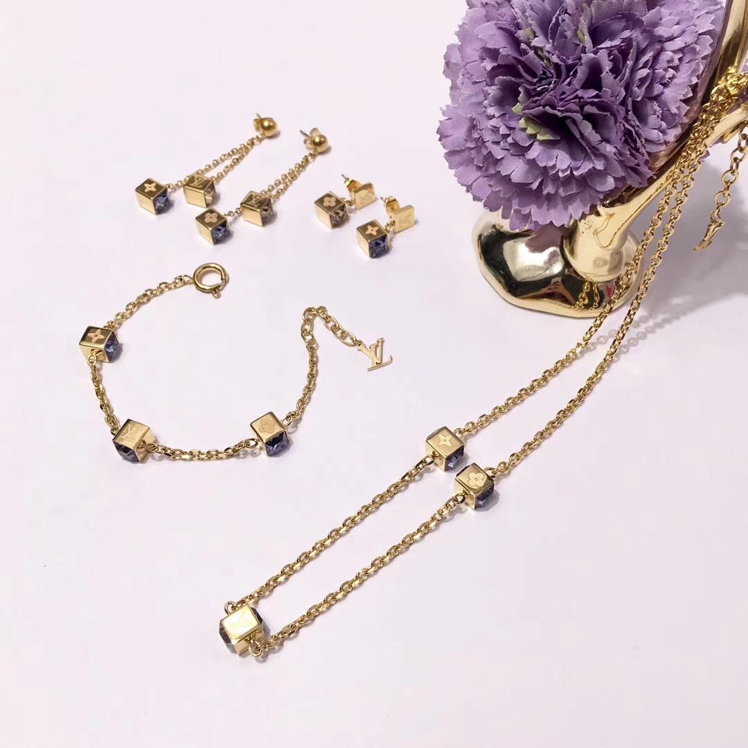 Cheap 2019 New Cheap AAA Quality Louis Vuitton Necklace Bracelets Set For Women # 199236,$49 ...