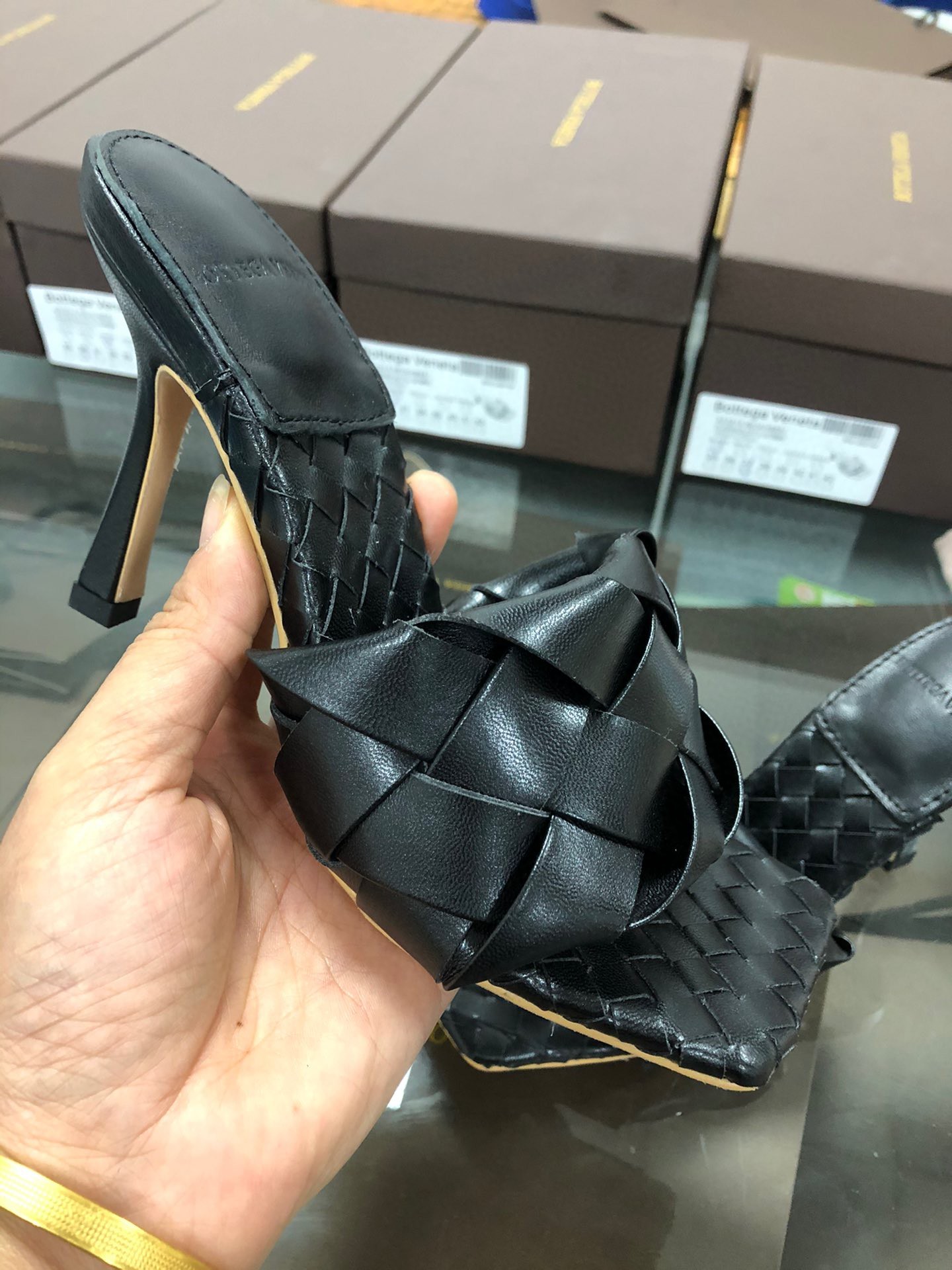 bottega mule heels