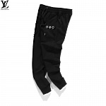 2020 Cheap Louis Vuitton Hobo Flower Embroidered Drawstring Sweatpants For Men # 228599, cheap Louis Vuitton Pants