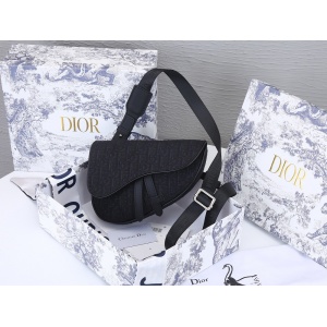 $95.00,Dior Oblique Saddle Bag Black Grained Calfskin  # 232750