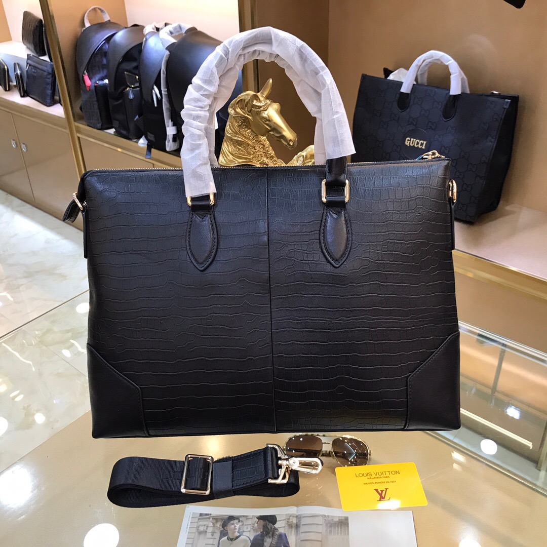 Cheap Louis Vuitton Croc Embossed Leather Brief Case For Men # 232692 ...