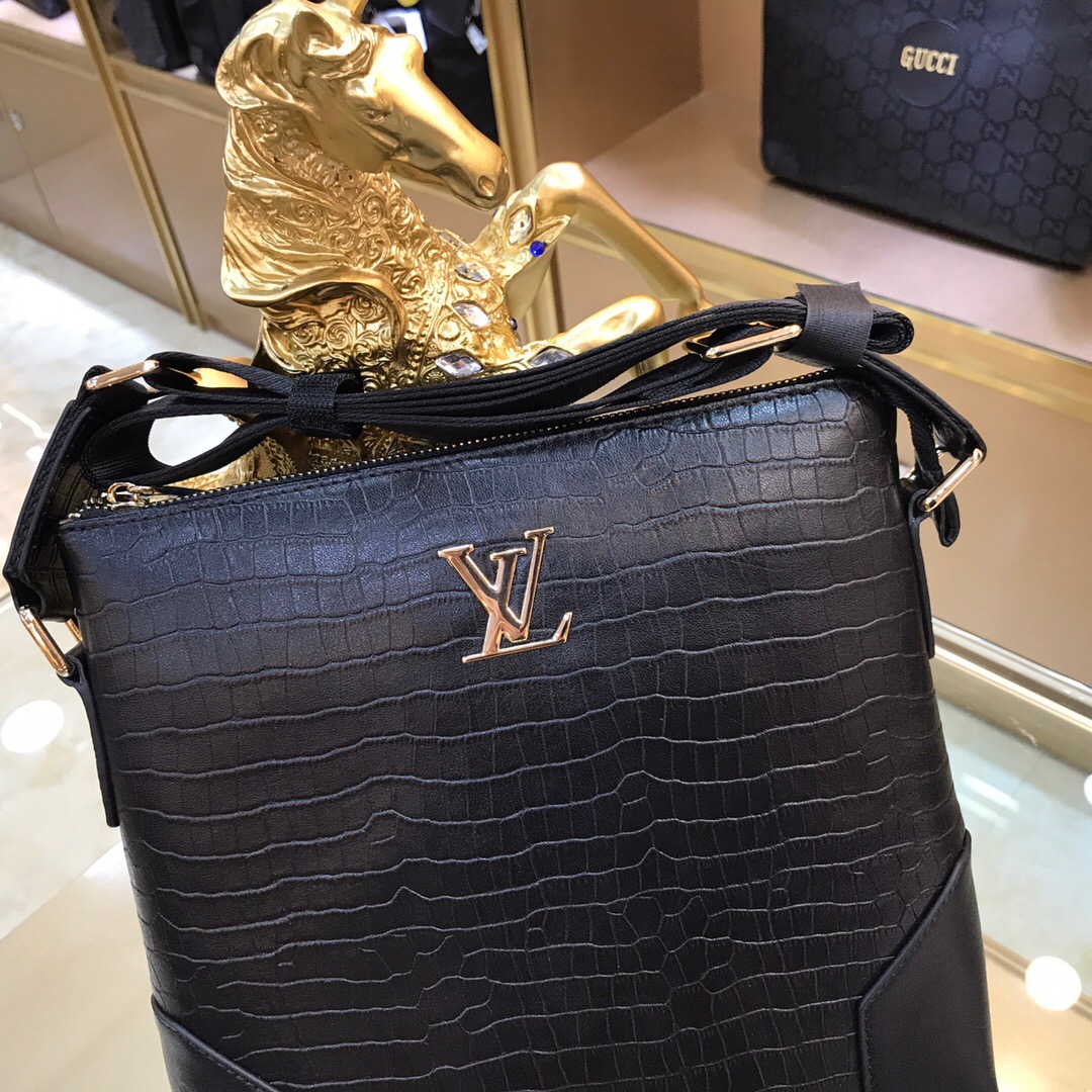 Cheap Louis Vuitton Croc Embossed Leather Messenger Bag For Men ...