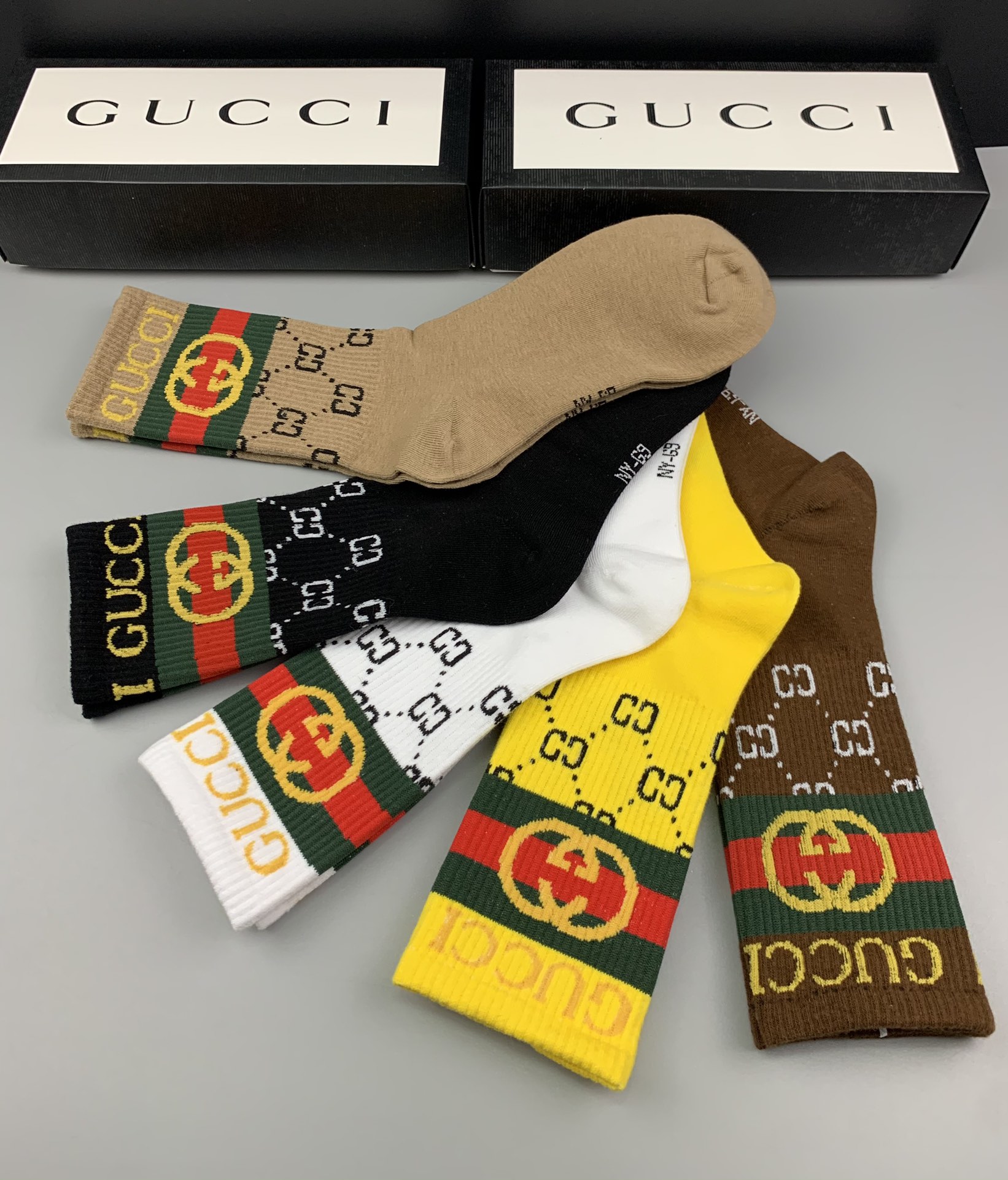 Gucci Logo Cotton Socks Set 5 Pairs # 233512 Gucci Logo Cotton Socks Set 5 Pairs # 233512, cheap Socks, only $35!