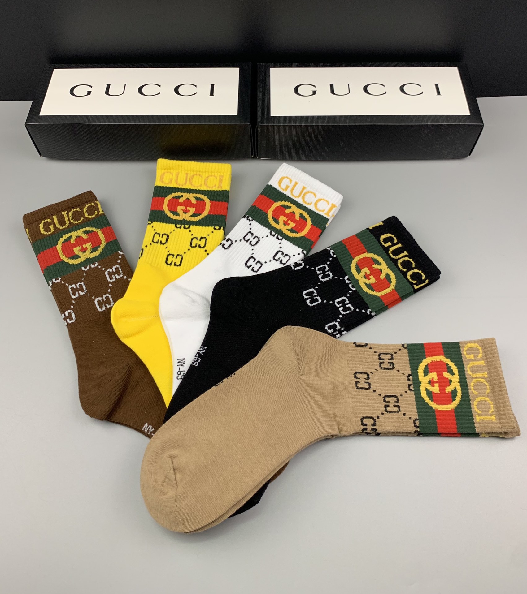 Gucci Logo Cotton Socks Set 5 Pairs # 233512 Gucci Logo Cotton Socks Set 5 Pairs # 233512, cheap Socks, only $35!
