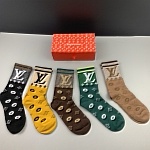 Louis Vuitton Logo Cotton Socks Set 5 Pairs # 233509