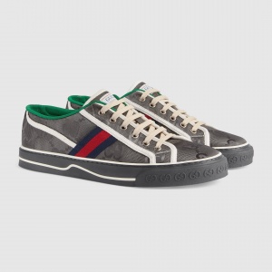 $85.00,2021 Gucci Tennis Logo Embroidered Sneakers Unisex # 244941