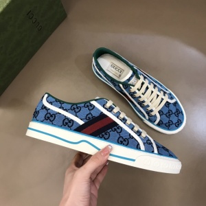 $85.00,2021 Gucci Tennis Logo Embroidered Sneakers Unisex # 244943