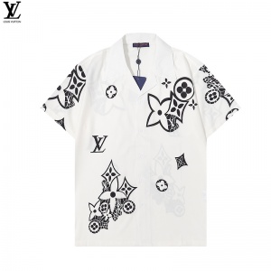 $33.00,Louis Vuitton White And Black Monogram Motif Short Sleeve Shirt Unisex # 257444