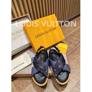 $75.00,Louis Vuitton crossover straps Pool Pillow Comfort Sandals in 259125
