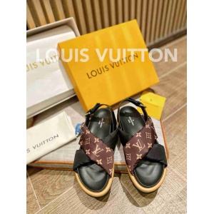 $75.00,Louis Vuitton crossover straps Pool Pillow Comfort Sandals in 259126