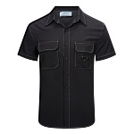 Prada Short Sleeve Shirts For Men With Flap Pockets And Metal Triangle Logo  # 257473