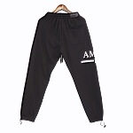 Amiri Blue Drawstring Logo Print Sweatpants # 257525