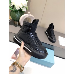$92.00,Prada high top lace up sneakers sneakers For Women # 265376