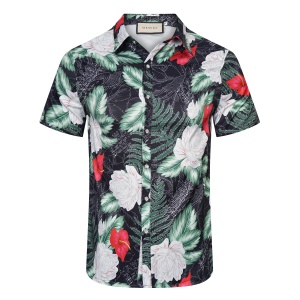 $33.00,Gucci Collar Short Sleeve Shirts For Men # 265757