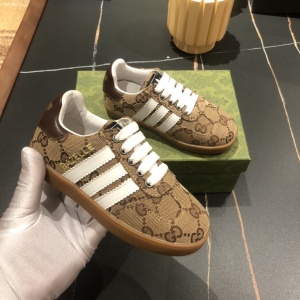 $65.00,Gucci x Adidas GG Canvas Sneaker For Kids # 266069