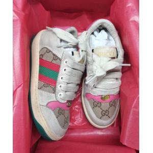 $65.00,Gucci Screener Leather Sneaker For Kids # 266073