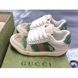 $65.00,Gucci Screener Leather Sneaker For Kids # 266074