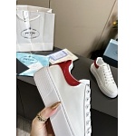 Prada Plain Leather Low Top Sneakers For Women # 265323, cheap Prada Women