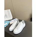 Prada Plain Leather Low Top Sneakers For Women # 265325, cheap Prada Women