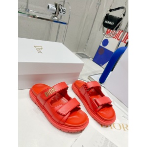 $85.00,DIOR Dioract Slide Red Lambskin Sandals # 269103