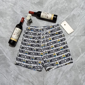 $27.00,Moschino White Bermuda With All over Minions And Logo Print In Bianco Shorts For Men # 269519