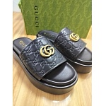 Gucci GG Embossed Leather Platform Slides For Women # 269084