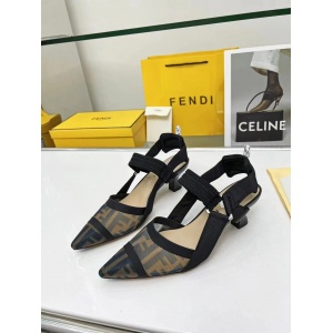 $79.00,Fendi Colibri Runway Mesh FF Slingback Sandals For Women # 271334