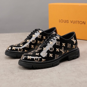 $89.00,Louis Vuitton Monogram Embroidered Lace Up Shoes For Men # 271514