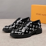 Louis Vuitton Monogram Embroidered Lace Up Shoes For Men # 271515, cheap For Men