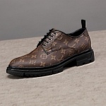 Louis Vuitton Monogram Print Lace Up Shoes For Men # 271516, cheap For Men