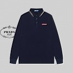 Prada Long Sleeve Polo Shirts For Men # 272535