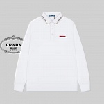 Prada Long Sleeve Polo Shirts For Men # 272536