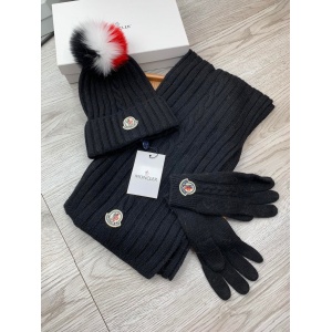 $54.00,Moncler Wool Hat Glove Scarf Set Unisex # 273541