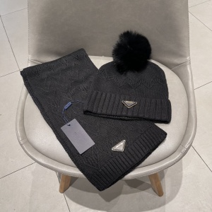 $45.00,Prada Wool Hat And Scarf Set Unisex # 273580