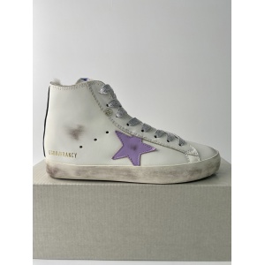 $95.00,Golden Goose Francy with Purple leather star Sneaker Unisex # 274272