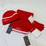 Louis Vuitton Wool Hat Glove Scarf Set Unisex # 273300