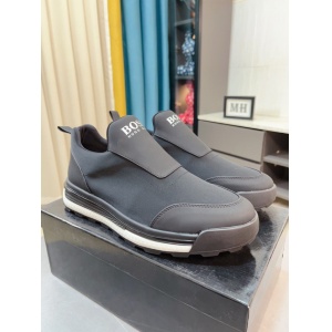 $89.00,Hugo Boss Cowhide Leather Slip On Sneakers For Men # 274570