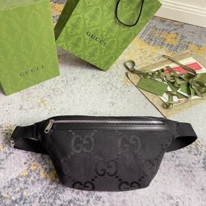 $115.00,Gucci Black Tonal Jumbo gg Waist Bag For Men # 275252