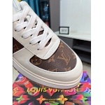 Louis Vuitton Cowhide Leather Lace Up Sneakers For Men # 274590, cheap For Men