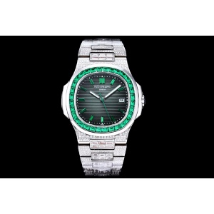 $125.00,Patek Philippe Nautilus Factory Green Diamond Bezel Watch For Women # 275743