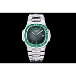 Patek Philippe Nautilus Factory Green Diamond Bezel Watch For Women # 275743