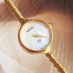 Gucci 23mm Bangle Watch With Shell Face Watch # 275832