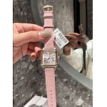 Cartier Stainless Steel Santos Dumont Quartz Watch Pink For Women # 275841, cheap Cartier Watches